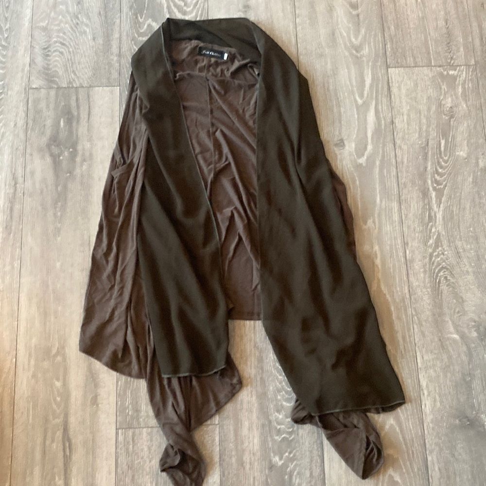 Sheer Panelled Dark Green Flowy Vest